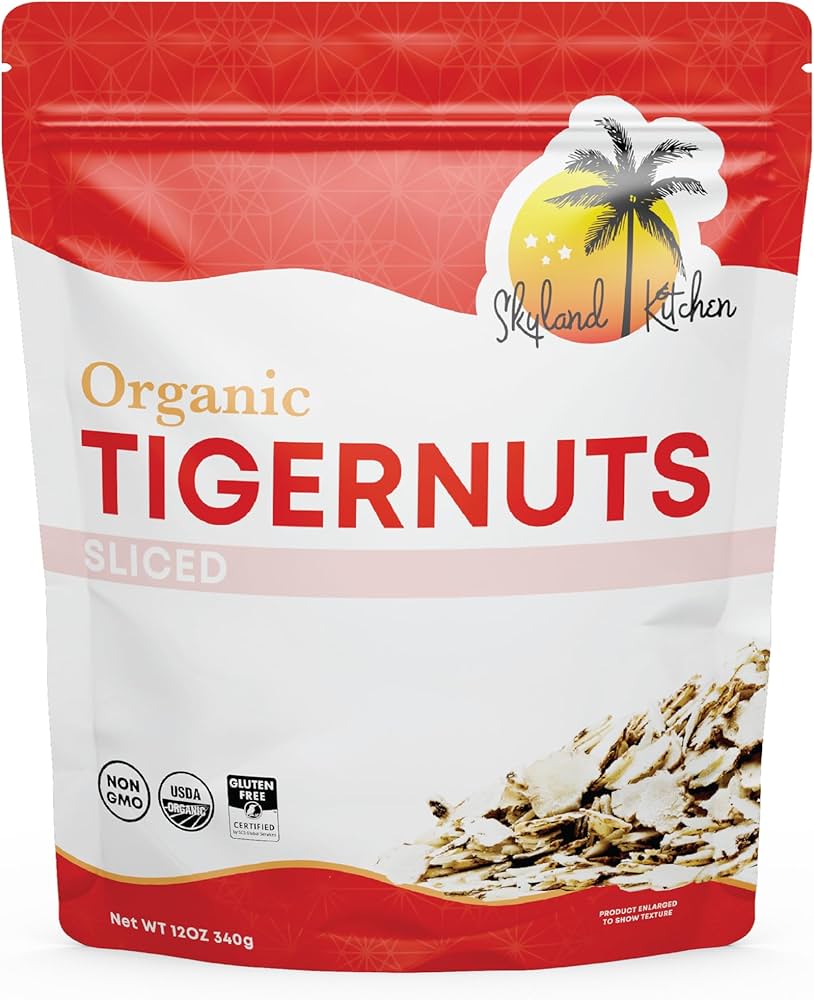 Skyland Kitchen Organic Sliced Tigernuts, Gluten-Free, Vegan, Paleo Friendly, High Fiber, Non-GMO - 12 oz - Pack of 2