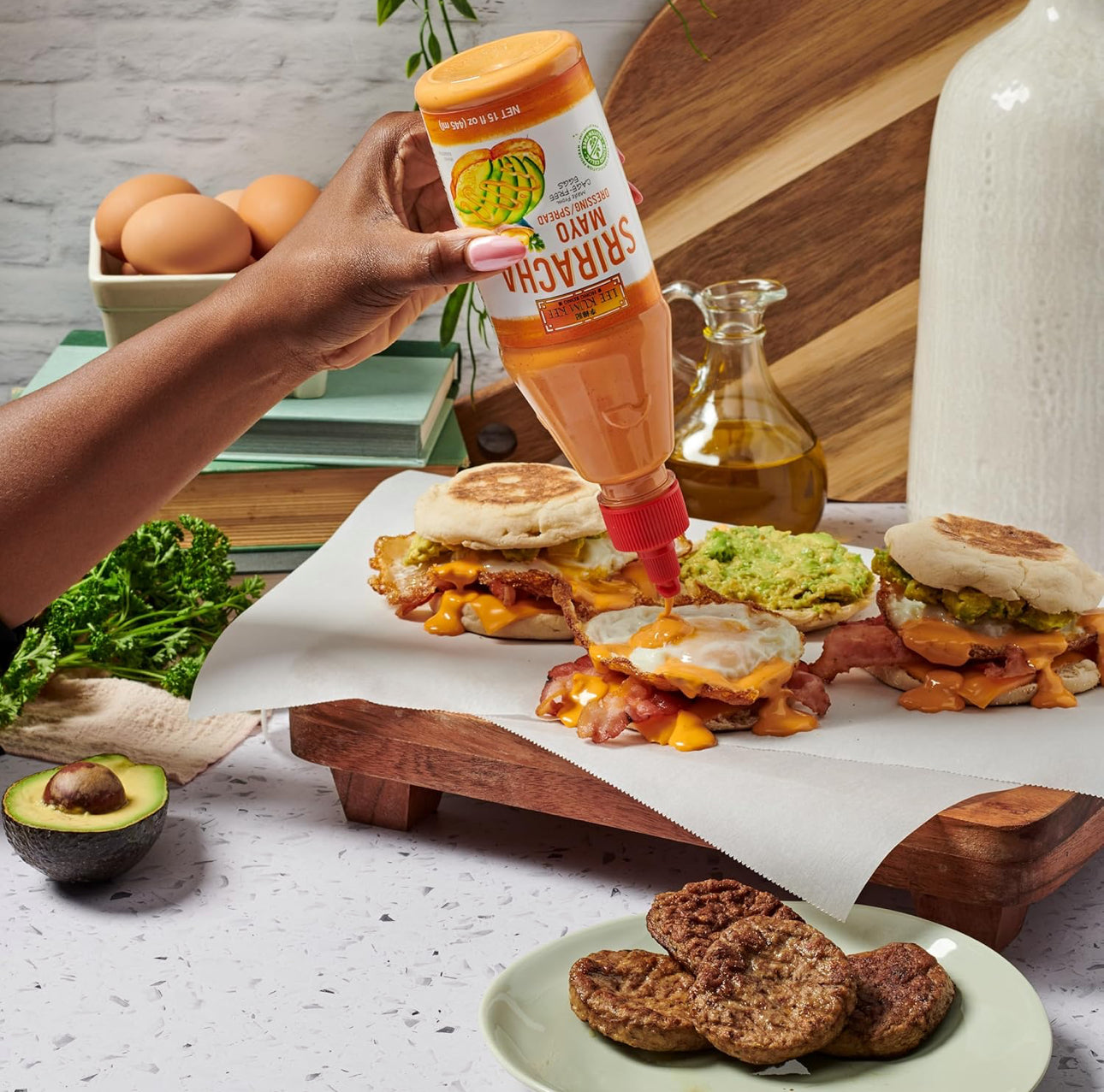Lee Kum Kee Sriracha Mayo, Made With Cage Free Eggs,, 15 oz - Pack of 6