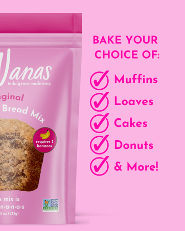 GoNanas Banana Bread Mix Variety Pack - Vegan, Gluten Free - Oat Flour Banana Bread or Banana Muffin Mix - Pack of 3