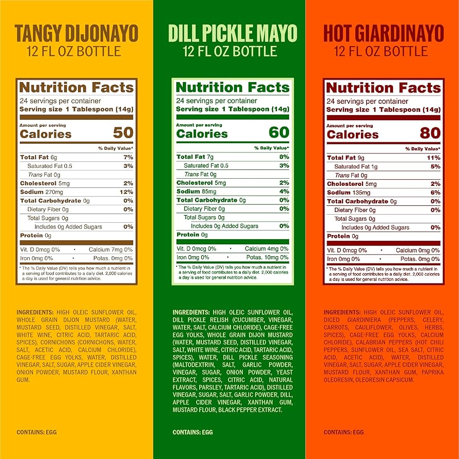 Ayoh Foods, Mayo Gone Wild, Made by Molly Baz - Variety Pack, 12 oz Bottles - Pack of 3