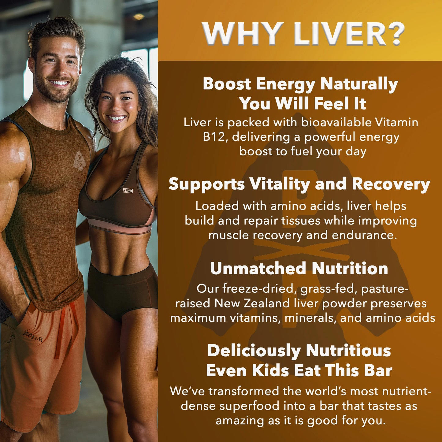 Primal Power Liver Powered Nutrition Bars, Peanut Butter Chocolate - B12 Energy Boost, 10g Protein, Vitamins, Minerals, Collagen, Zero Added Sugar, Gluten Free - Pack of 12