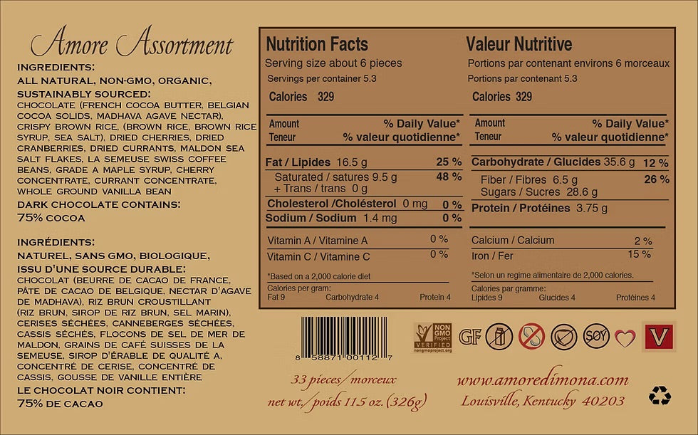 Amore Assortment - 16 Piece in Brown