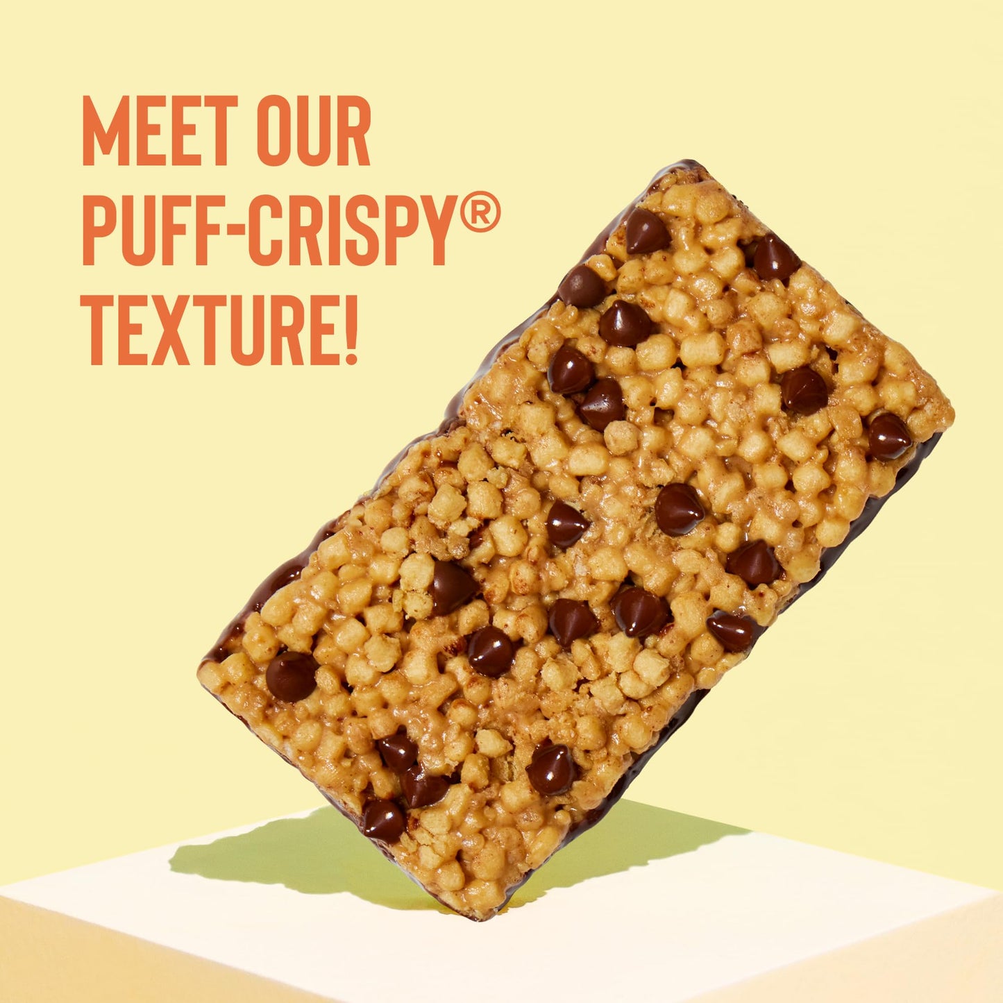 Mezcla Puff Crispy Protein Bars, Peanut Butter Chocolate - Gluten Free & Vegan Protein Bars, 10g Protein, Alt for Crispy Rice Treat, Granola Bars & Breakfast Bars - Pack of 12