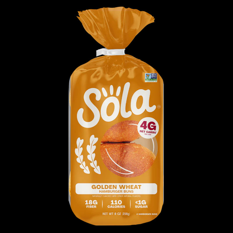 SOLA Golden Wheat Hamburger Buns - includes 4