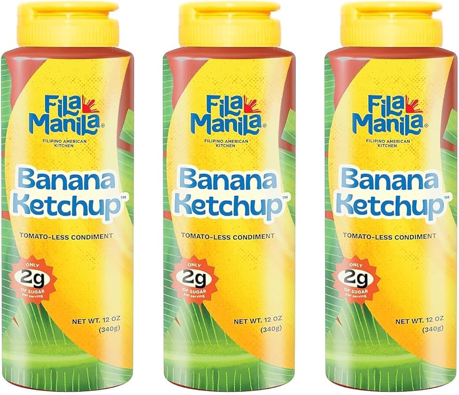 Banana Ketchup - Filipino Sauce & Condiment, Mild, Vegan, No MSG, No Sugar Added, Gluten Free - Pack of 3