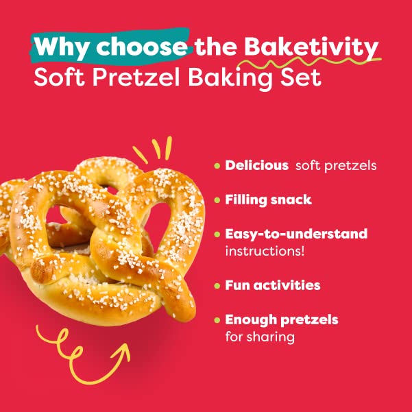 Baketivity Kids Baking Set - Kit includes + Hat & Apron, Pretzel