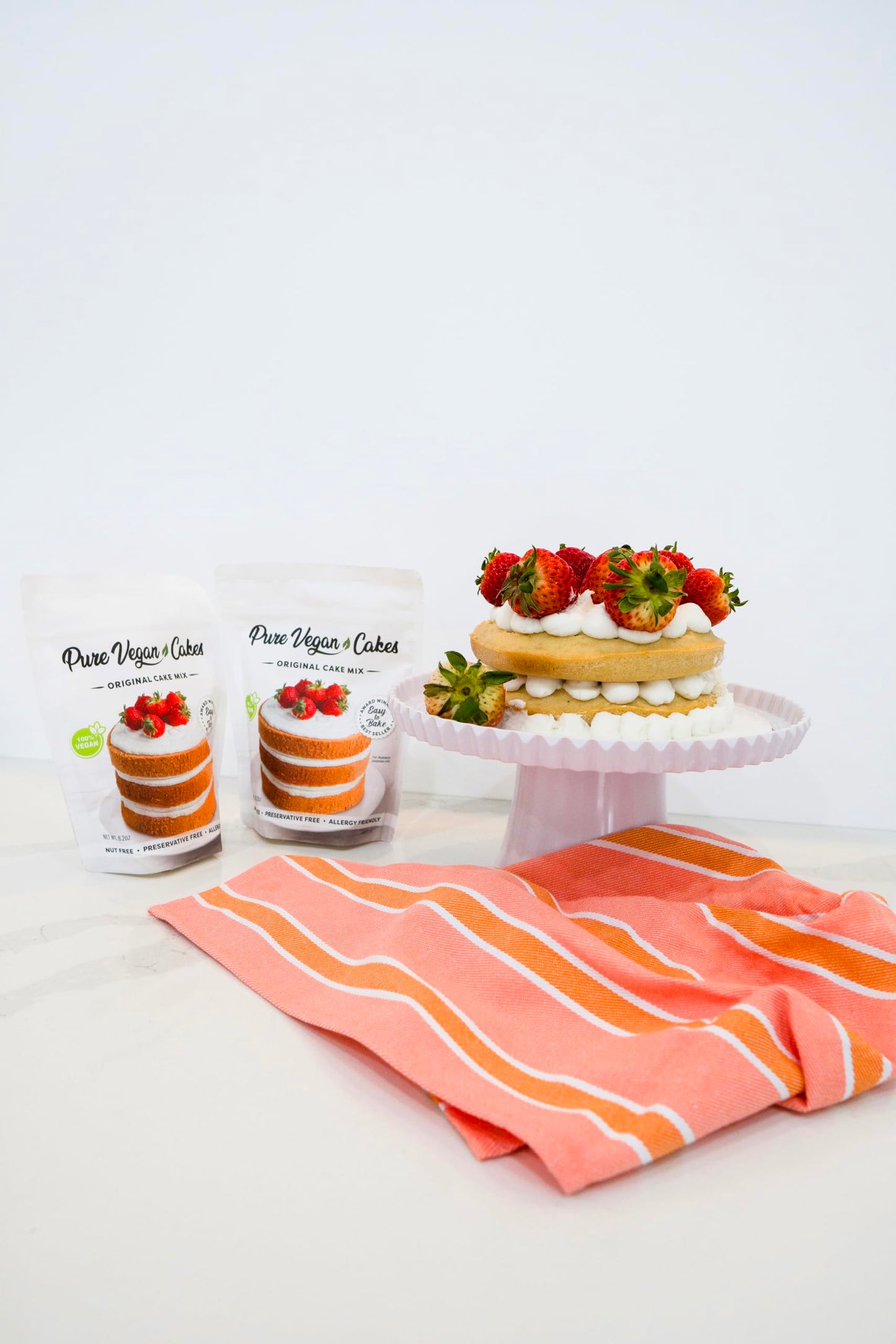 Pure Vegan Cake's Award Winning Original Cake Mix - Preservative Free, Reduced Sugar, Dairy Free, Nut Free, Vegan, Allergy Friendly