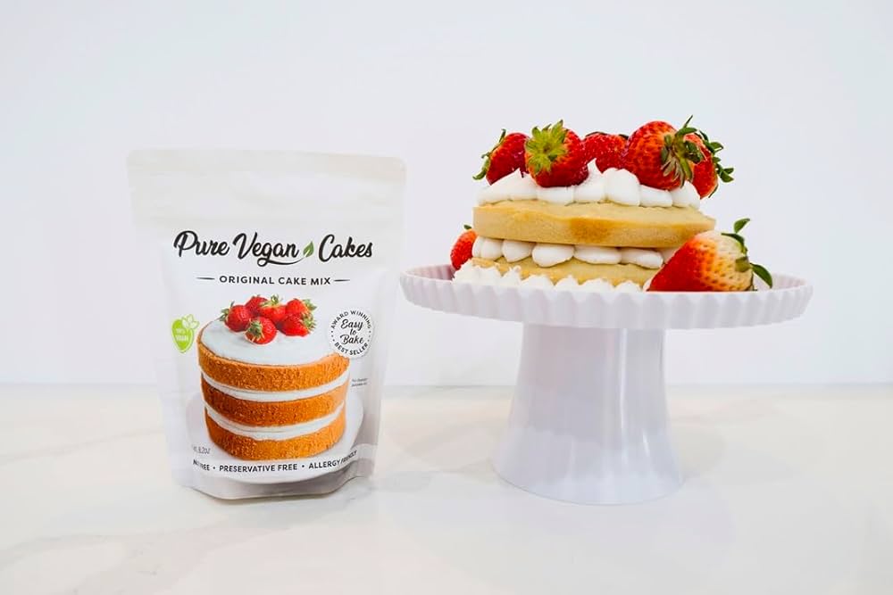 Pure Vegan Cake's Award Winning Original Cake Mix - Preservative Free, Reduced Sugar, Dairy Free, Nut Free, Vegan, Allergy Friendly