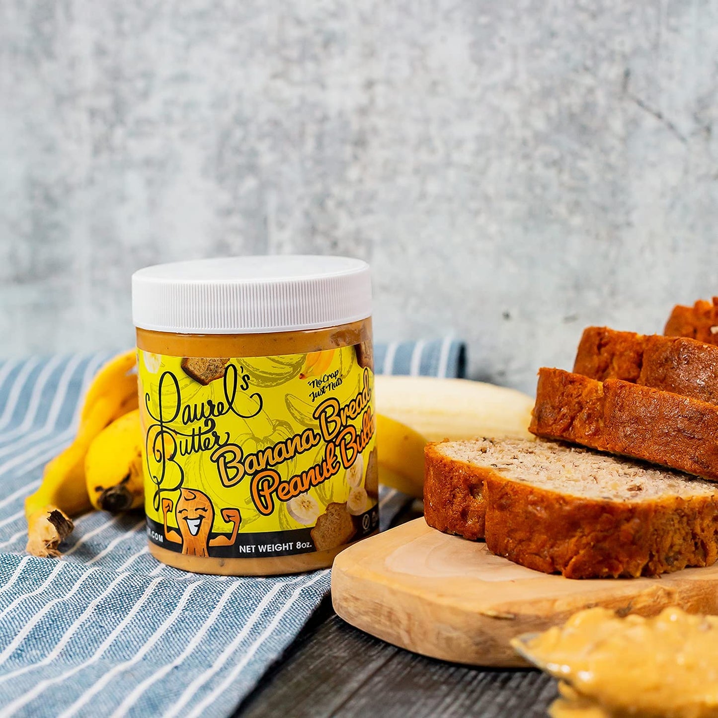 Laurel’s Banana Bread Peanut Butter – High Protein and Keto Friendly Butter – Gluten Free and No Preservatives – Non GMO, Kosher - Pack of 2