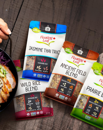 Floating Leaf Wild Rice Blend, Gluten Free Vegan Rice with Nutty Aroma, Flavorful Mix of Riceberry, Red Rice, Medium Grain & Long Grain Brown Rice - Pack of 3