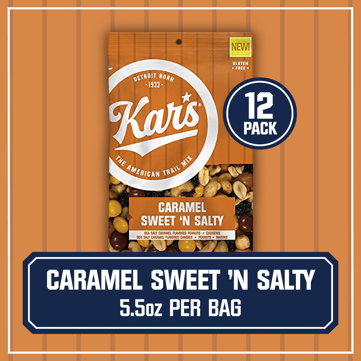 Kar’s Nuts Caramel Sweet ‘N Salty Trail Mix - 5.5 oz - Pack of 12 - Gluten Free