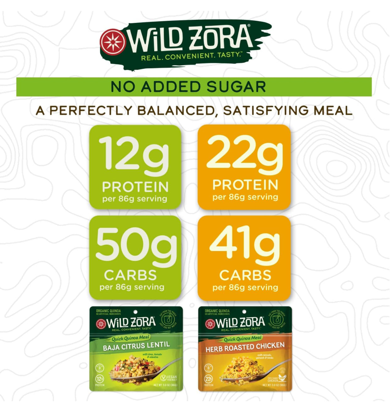 Wild Zora Instant Organic Quinoa Bowl Meals Variety Pack - Instant Tasty Bowls, Gluten-Free Meal with Lentils Plus - Pack of 5