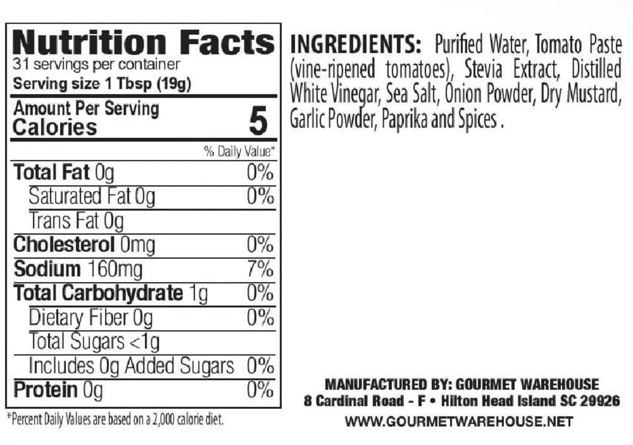 Gourmet Warehouse Sugar Added Ketchup and Sugar Free BBQ Sauce Handcrafted In Small Batches Gluten-Free, HFCS-Free, Keto Friendly, Paleo, Delicious Sauce, 16 oz - Pack of 2