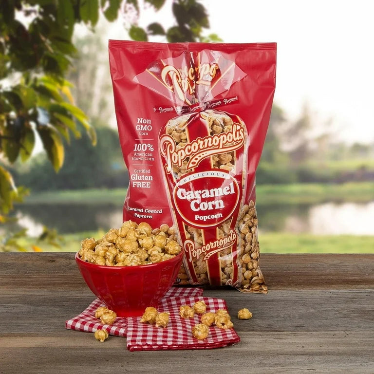 Popcornopolis Caramel Popcorn, Caramel - Gluten Free, Non-GMO - 24 oz - Pack of 3