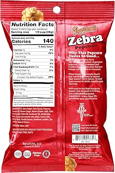 Popcornopolis Zebra Popcorn Snacks - Gluten Free, Non-GMO, 2.65 oz - Pack of 12