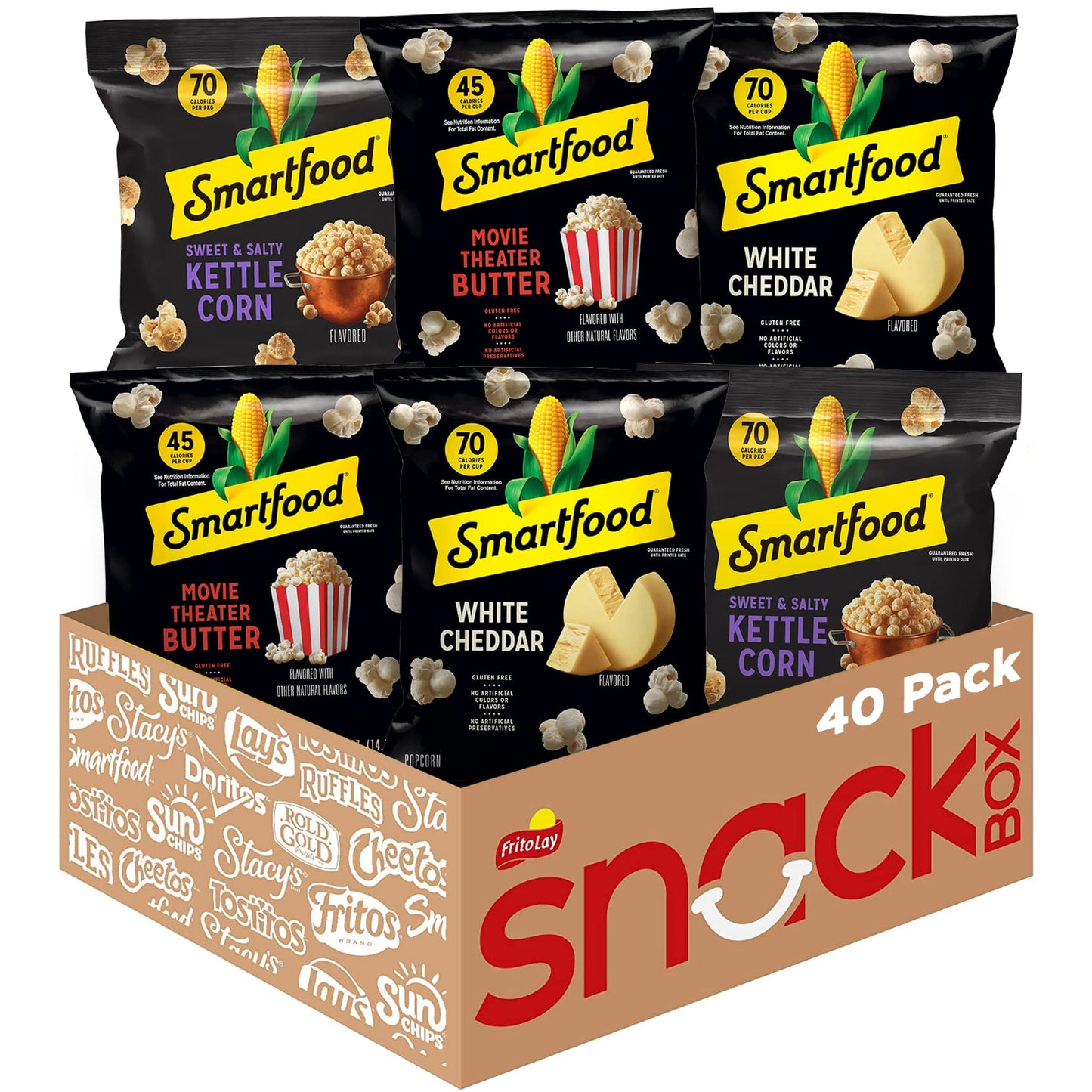 Smartfood Simply Variety Pack Popcorn, 0.5 oz - 40/Case