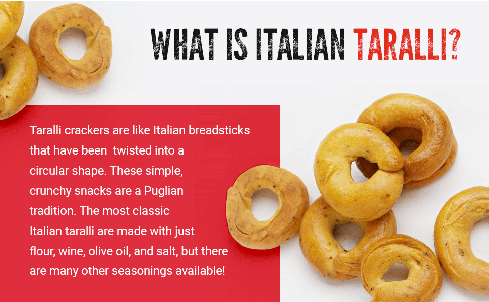 Sanniti Italian Taralli Pugliese Caserecci Tradizionale - Italian Crackers - 8.8 oz - Pack 5