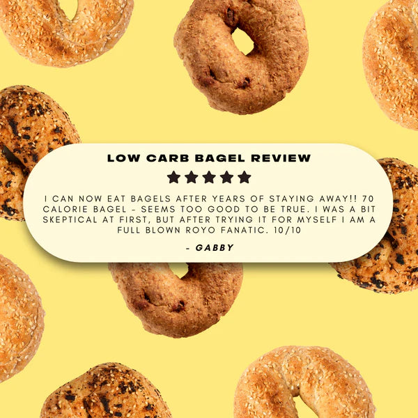 Royo Bread Co Low Carb New York Bagels - Plain - Pack of 3
