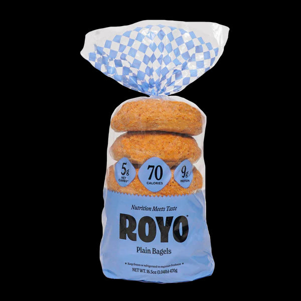 Royo Bread Co Low Carb New York Bagels - Plain - Pack of 3