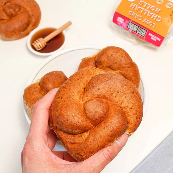 Royo Bread Co Low Carb Challah Rolls - Plain - Pack of 3