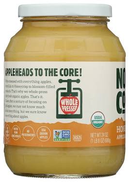 North Coast Organic Honeycrisp Apple Sauce, No Added Preservatives, No Added Sugar, Kosher, USDA Certified Organic, Gluten Free & Non-GMO, 24 oz - Pack of 6