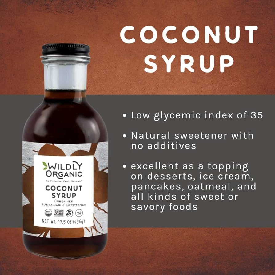 Wildly Organic Coconut Syrup - 17.5 oz - Organic Sweetener, Non-GMO, Kosher, Vegan, Buttery Caramel Flavor - Pack of 2