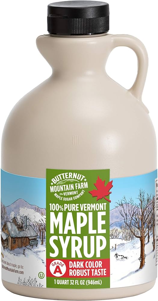 Butternut Mountain Farm Pure Vermont Maple Syrup - Grade A, Dark Color, Robust Taste, 32 oz - Pack of 2