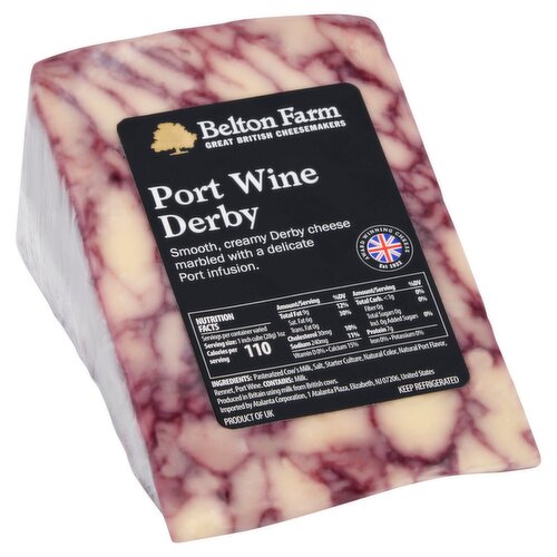 Belton Farm Port Wine Derby Cheese, 1 lb