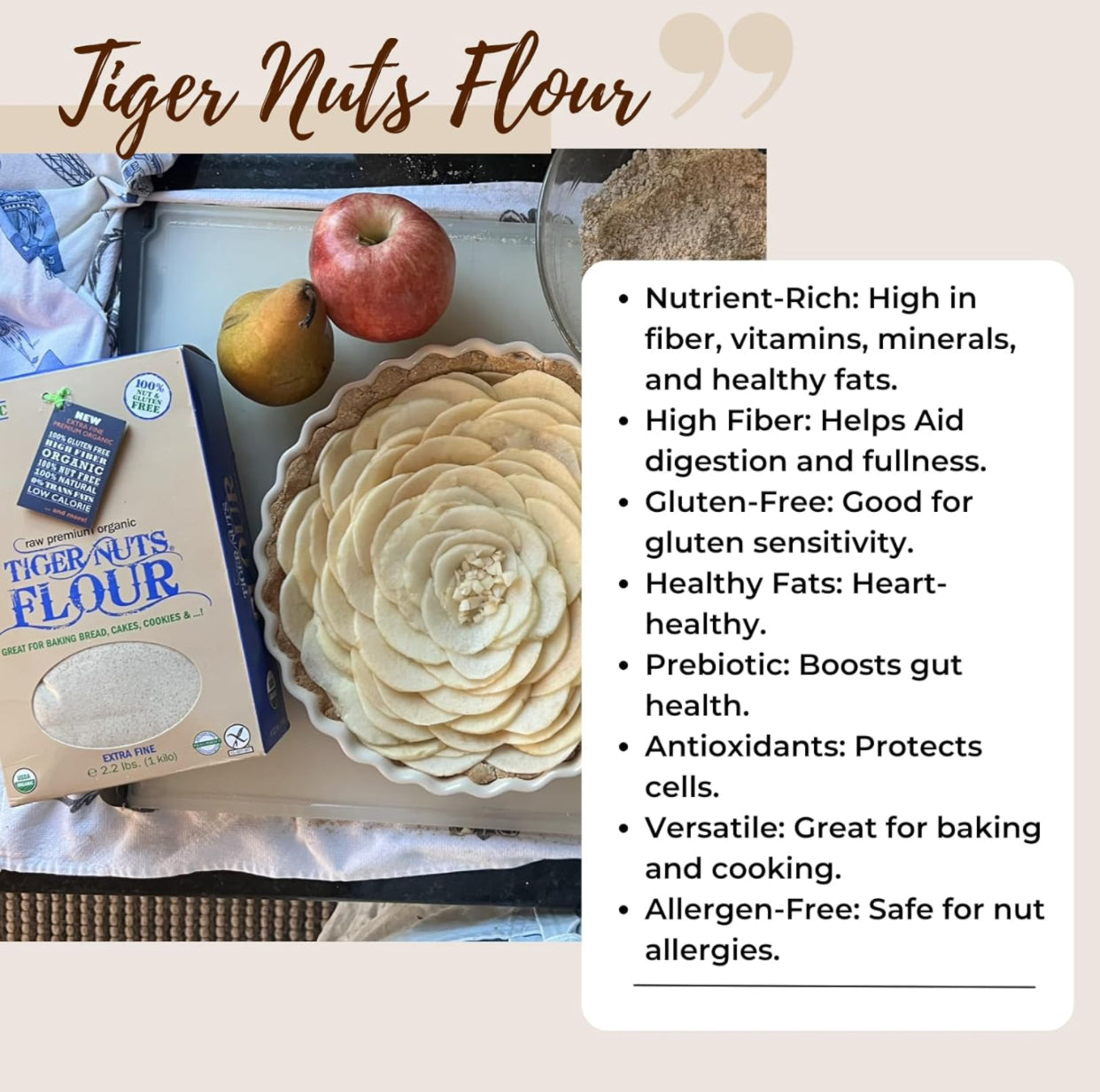 Organic Tigernut Flour - 2.2 lb