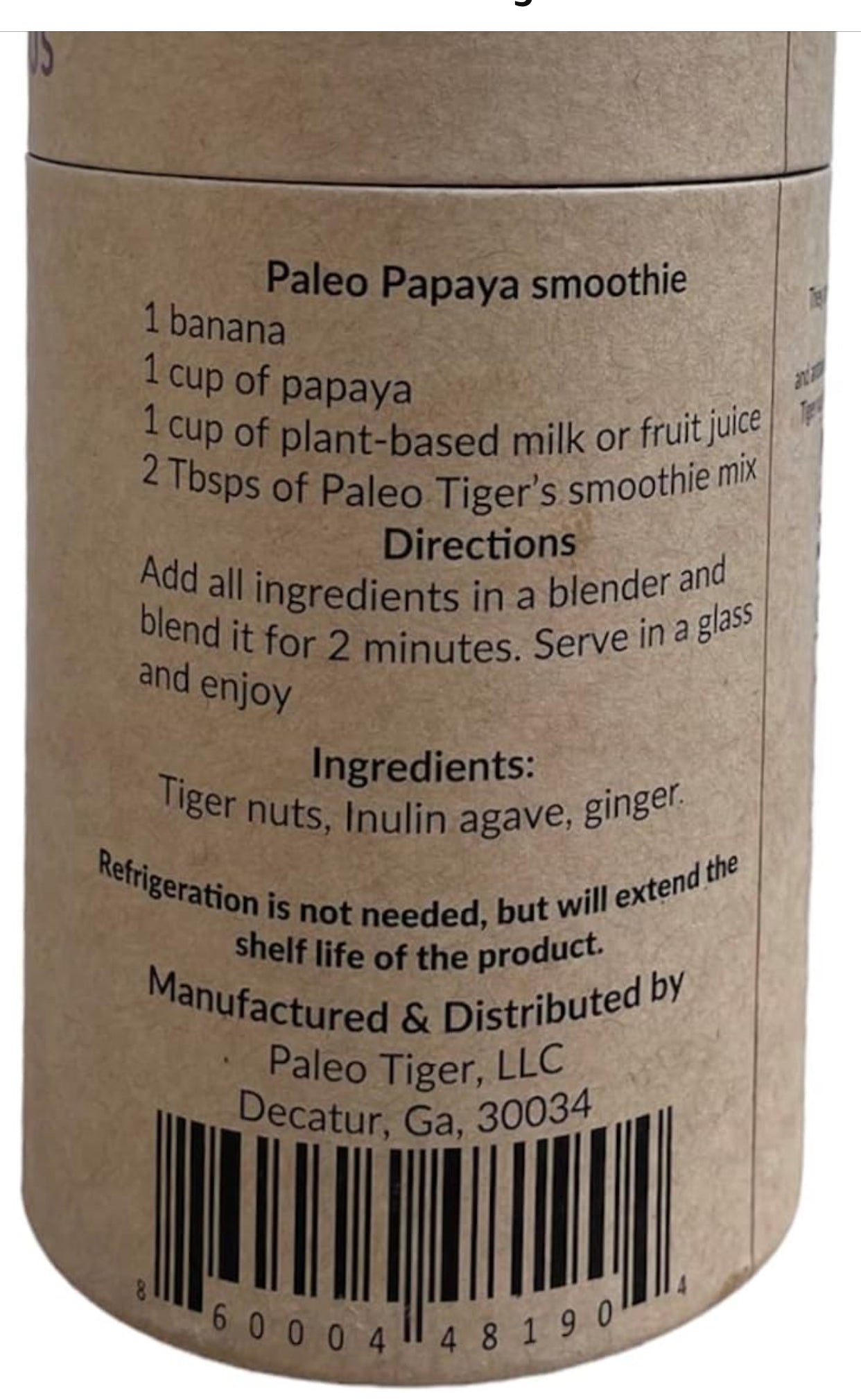 Paleo Tigernut Smoothie Mix | Tiger nuts | Vegan superfood| Low protein| Prebiotic | digestive enzyme| suitable for men and women| 8oz