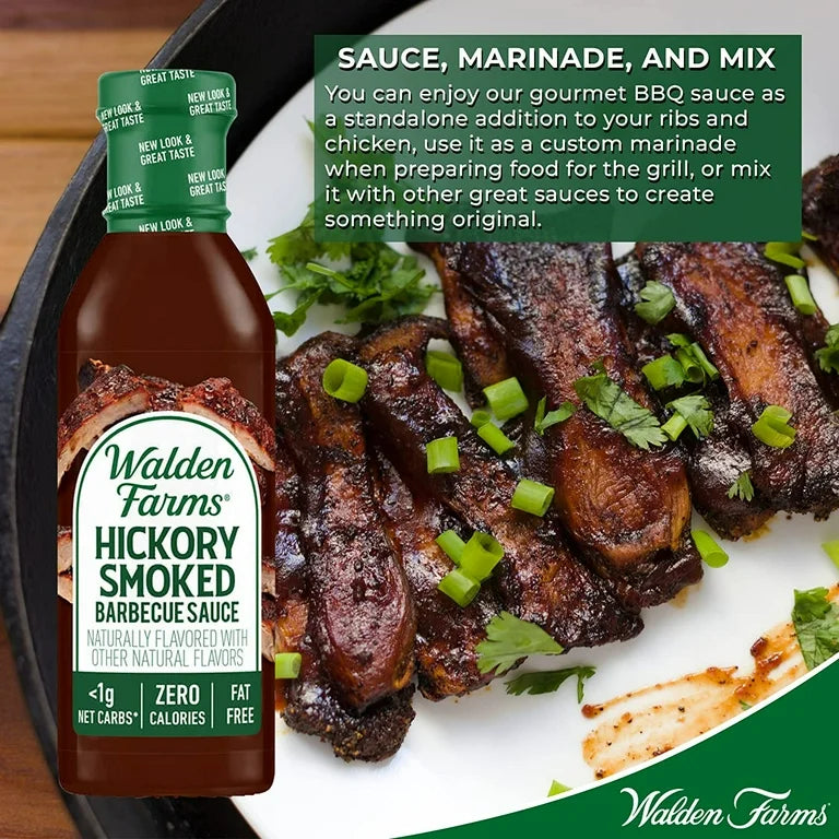 Walden Farms Bbq Sauce Variety - Hickory Smoked Barbecue, Original Barbecue, Honey Barbecue, 12 oz - Pack of 3