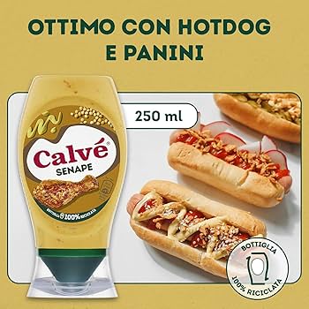 Calvé Italian Sauces - Ketchup Extra Piccante, Salsa Agrodolce, Salsa Rosa, Senape Gourmet Sauce - 8.8 oz, Imported from Italy - Pack of 4