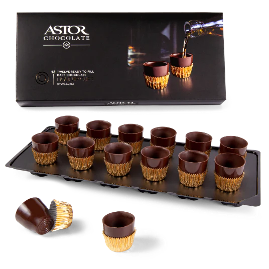 Vegan Certified Parve Chocolate Liquor & Dessert Shot Cups - includes 12