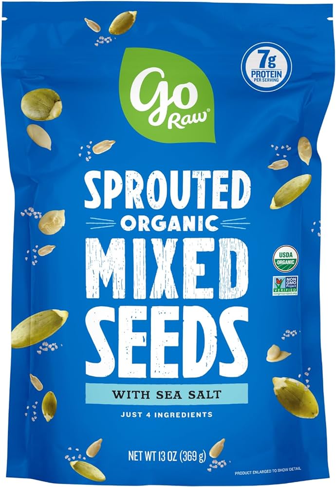 Go Raw Organic Sprouted Mixed Seeds, 13 oz, Unsalted, Keto, Kosher, Superfood