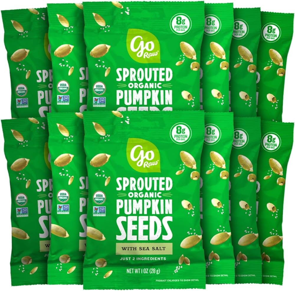 Go Raw Organic Sprouted Pumpkin Seeds -1 oz, Pack of 12