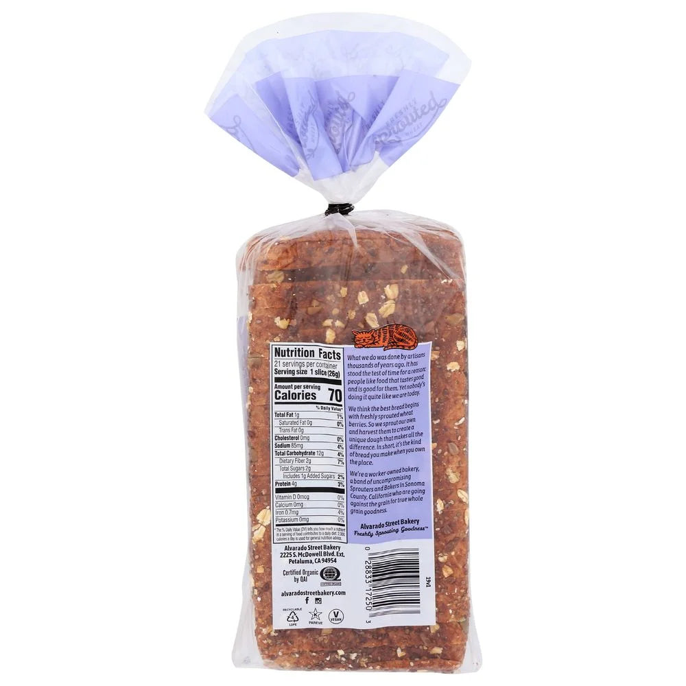 Alvarado Street Bakery Thin Sliced Sprouted Wheat Flax And Chia Bread - Pack of 6