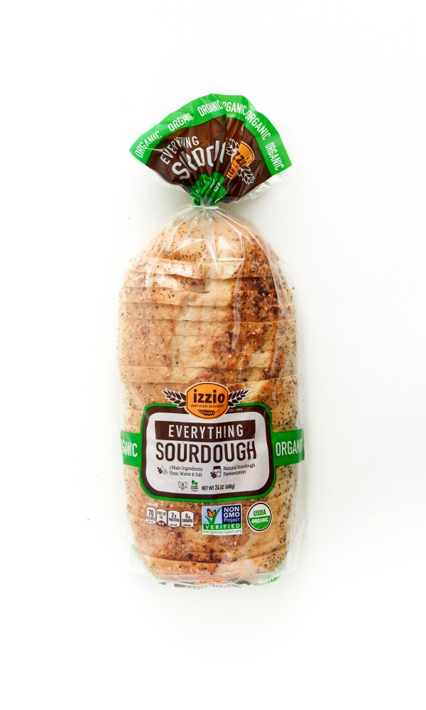 Izzio Artisan Bakery Organic Everything Sourdough Bread, 12/Case