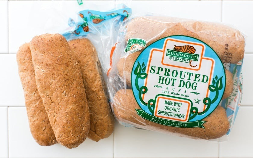 Alvarado Street Bakery Organic Sprouted Wheat Hot Dog Buns, Bag of 6 - Pack of 2