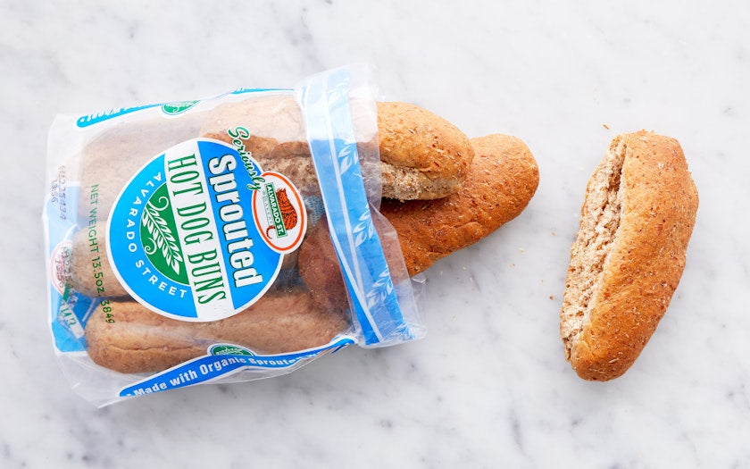 Alvarado Street Bakery Organic Sprouted Wheat Hot Dog Buns, Bag of 6 - Pack of 2