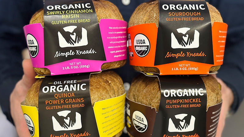 Organic, Gluten Free Variety Bread - Sourdough, Swirly Cinnamon Raisin, Pumpernickel, Quinoa Power Grains - Pack of 4