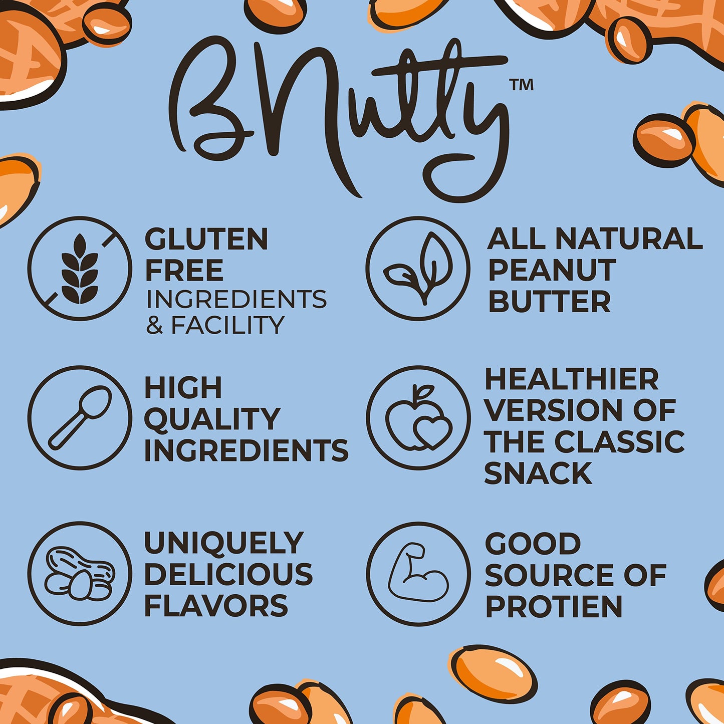 BNutty Gourmet Peanut Butter Holiday Gift 4 Pack - Cinnamon Sugar Cookie, Pecan Pie, Gingerbread, Joyful Cranberry