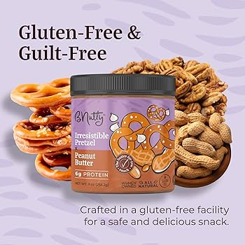 bNutty Sweet and Salty Peanut Butter - Assorted Flavors - Gluten Free, High Protein - Natural Peanut Butter - 4 Pack