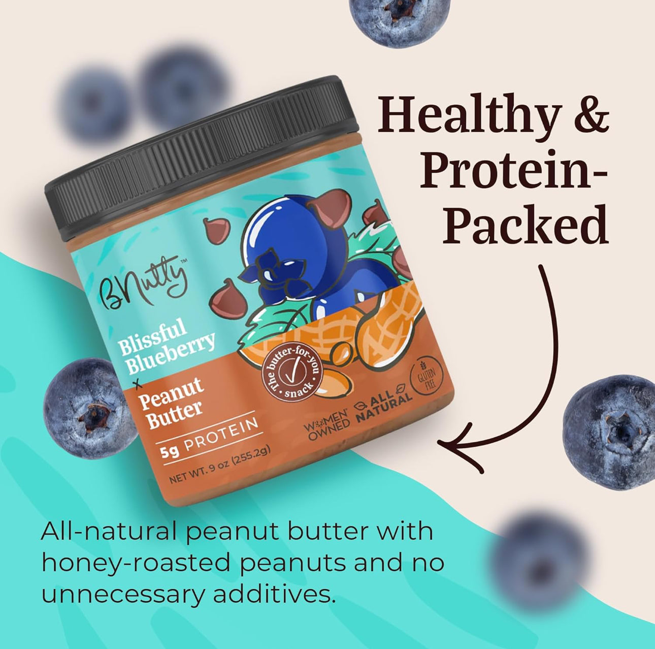 bNutty Best Sellers Peanut Butter - Assorted Flavors - Gluten Free, High Protein - Natural Peanut Butter - 4 Pack