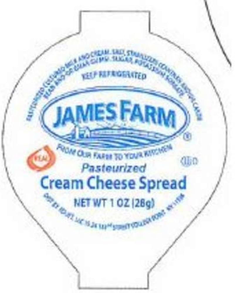 James Farm Cream Cheese Spread - Plain - 1 oz each - 100 individual pack