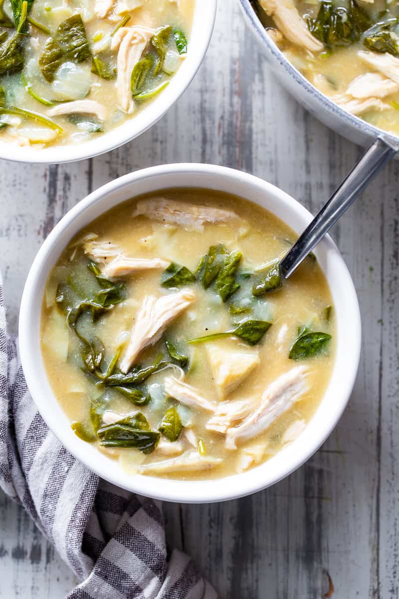 Chicken Spinach Artichoke Soup - Whole30, Keto - 1 Quart