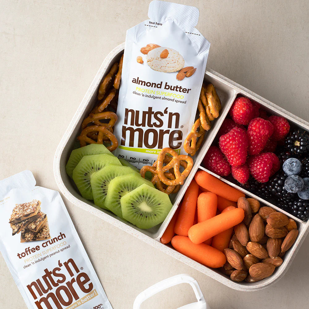 Nuts 'N More Toffee Crunch Snack Packs - High Protein Peanut Spread, Low Carb, Low Sugar, Gluten Free, Non-GMO, with Omega-3s and Antioxidants - 1.10 ox z Packets, Pack of 10