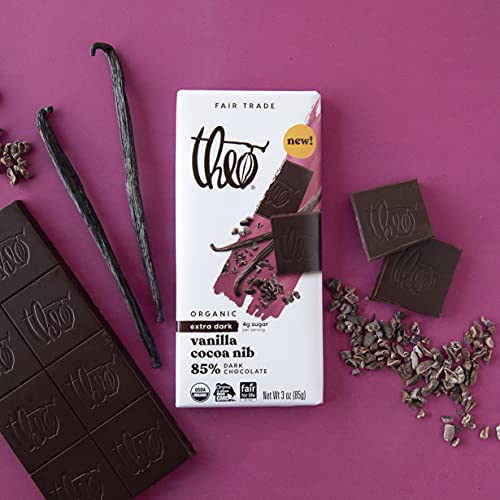 Theo Chocolate Organic Milk + Dark Chocolate Bars Classic Sampler Variety, Gluten Free, Non-Gmo - Pack of 10