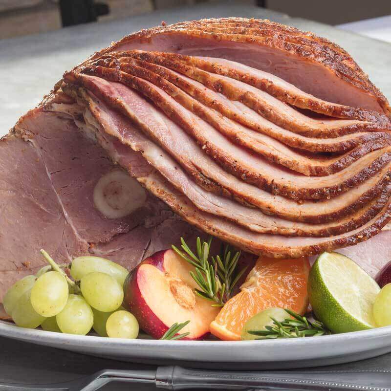 Bone-In Spiral Sliced Hardwood Smoked Honey Spiced Glazed Half 1/2 Ham, 8 - 9 lb - No MSG, Gluten or Hormones
