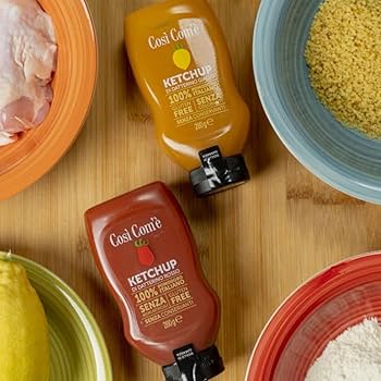 Così Com'è Italian Tomatoes Ketchup, made with 100% Italian Tomatoes, 9.88 oz, No preservatives, Red Ketchup, No Artificial Flavors, Non-GMO - Pack of 3