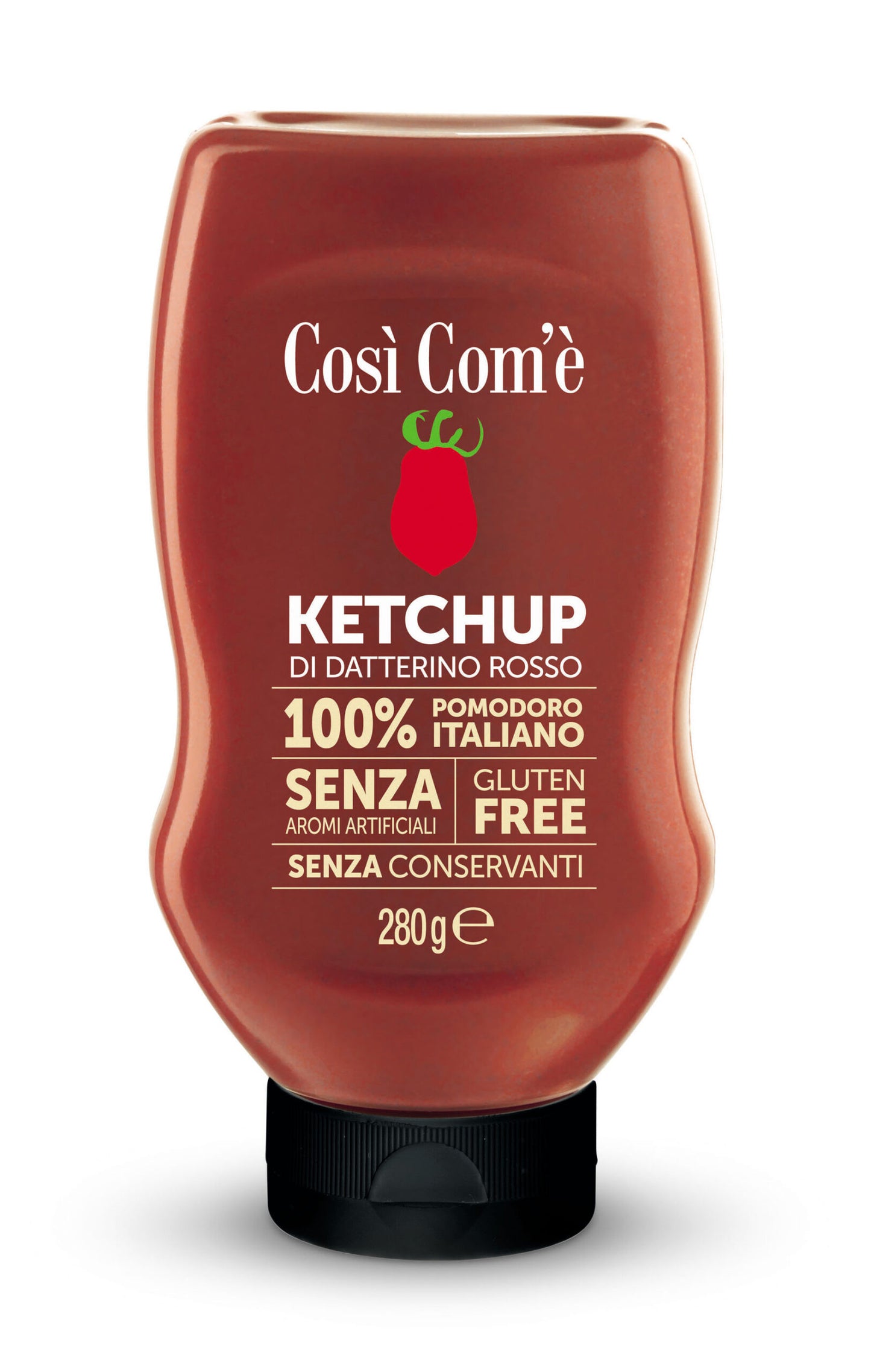 Così Com'è Italian Tomatoes Ketchup, made with 100% Italian Tomatoes, 9.88 oz, No preservatives, Red Ketchup, No Artificial Flavors, Non-GMO